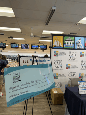 Cape Ann Community Foundation Large Check and Table