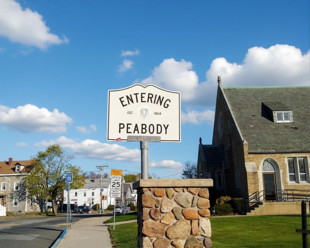 Entering Peabody Sign